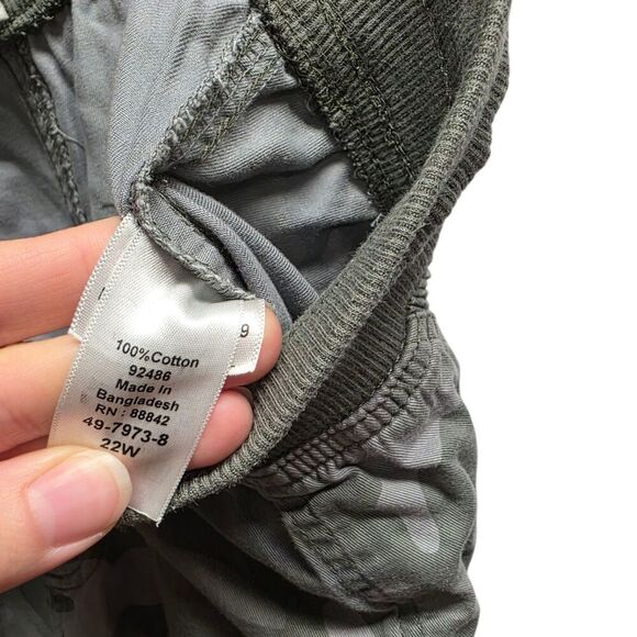 Woman Within Green Camouflage Cotton Cargo Pants 22W - Picture 5 of 5